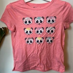 Pink Kids Panda Graphic T-Shirt​